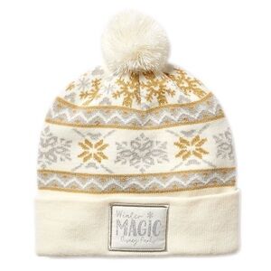 Disney Parks Silver and Gold Knit Beanie for Adults